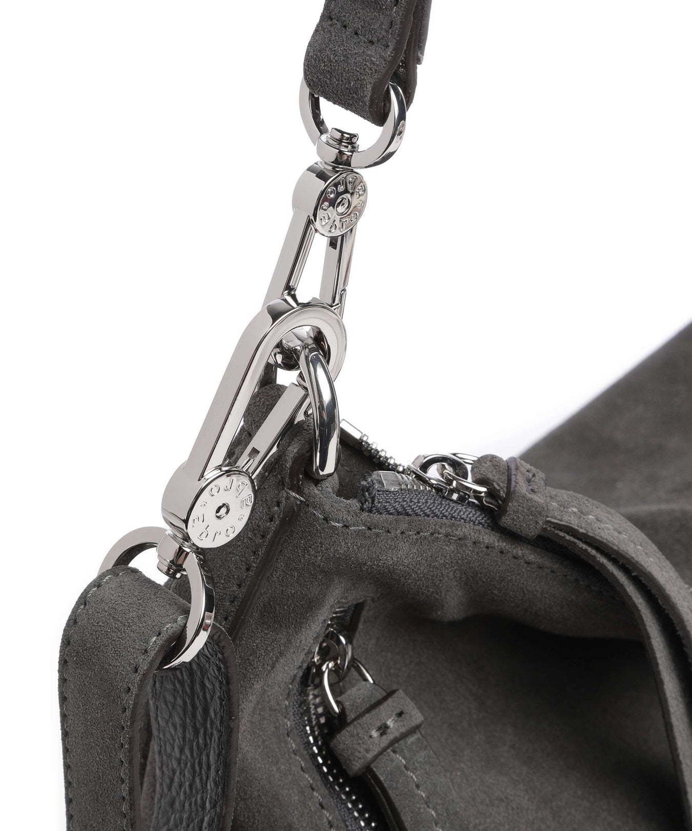 Abro Suede Juna Hobo bag grey