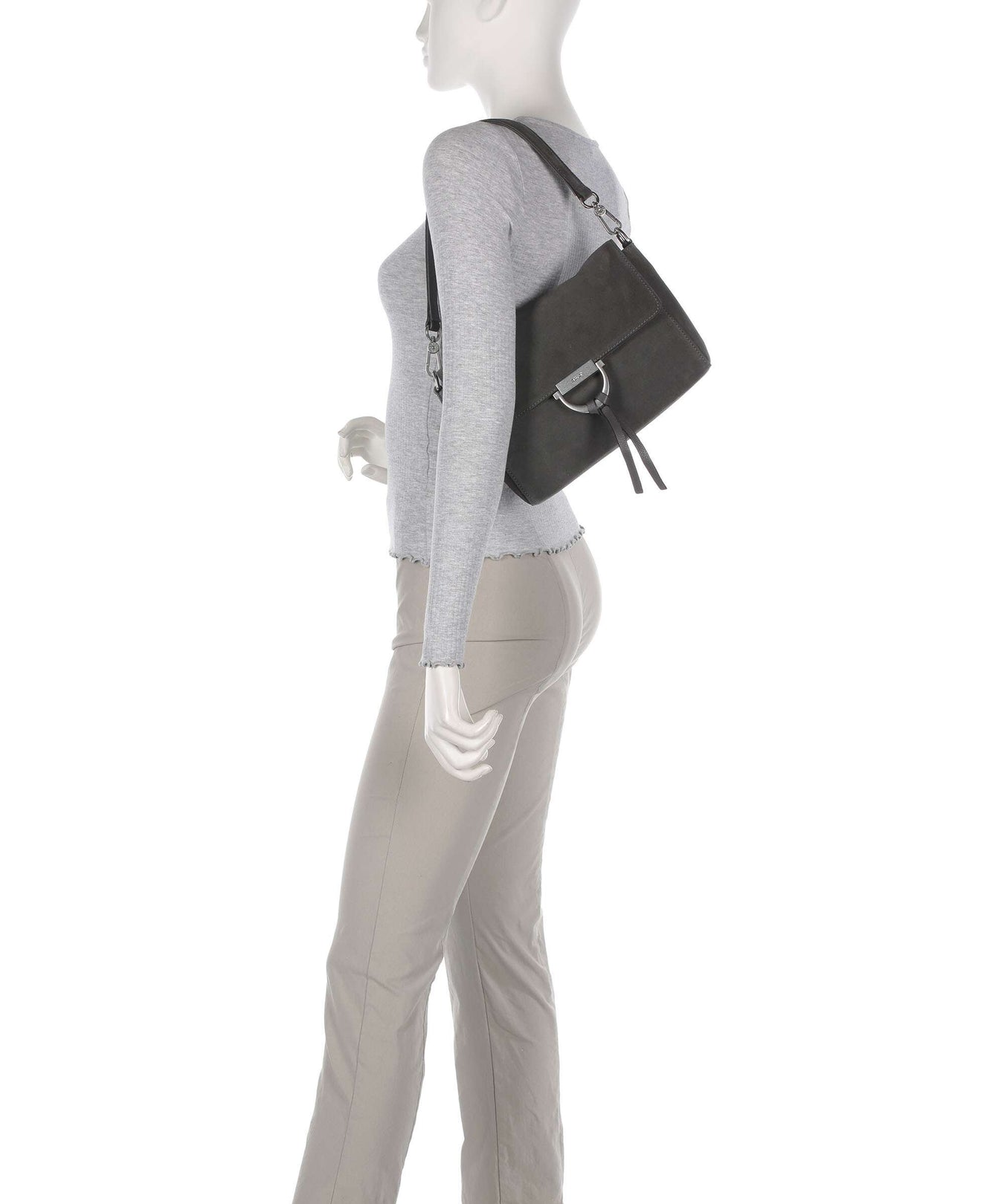 Abro Suede Temi Shoulder bag grey