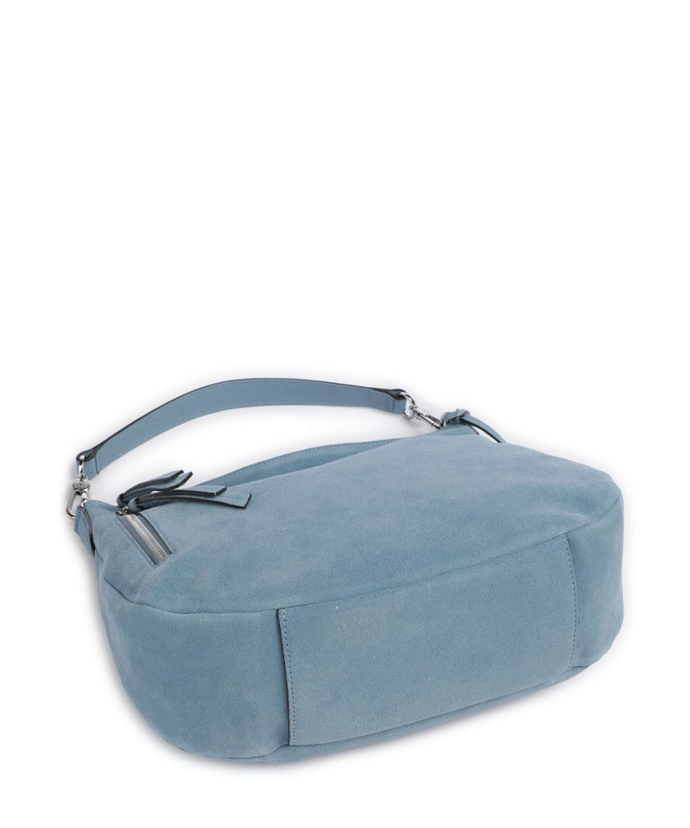 Abro Suede Juna Hobo bag light blue/fairy