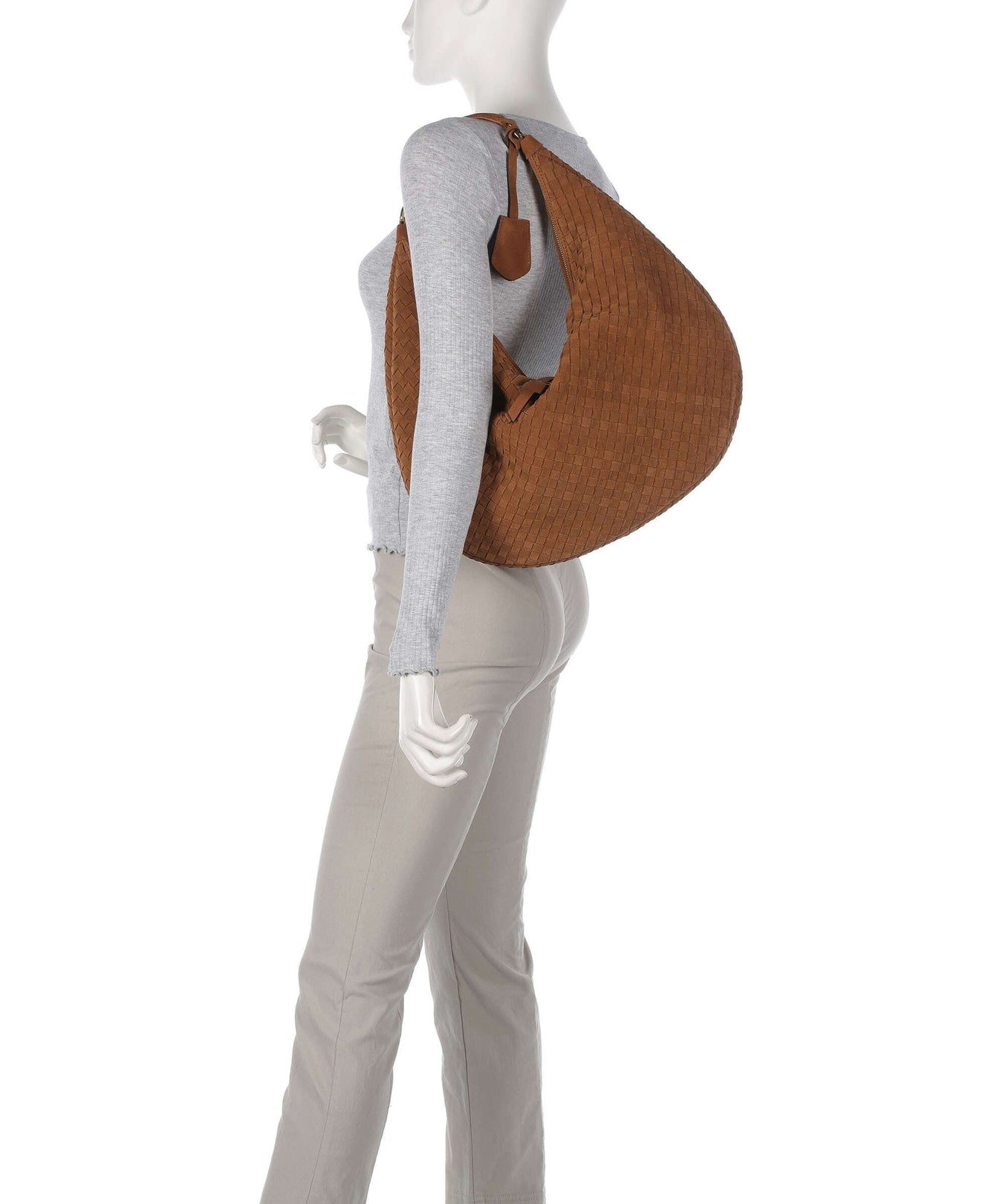 Abro Suede Nana Hobo bag cuoio