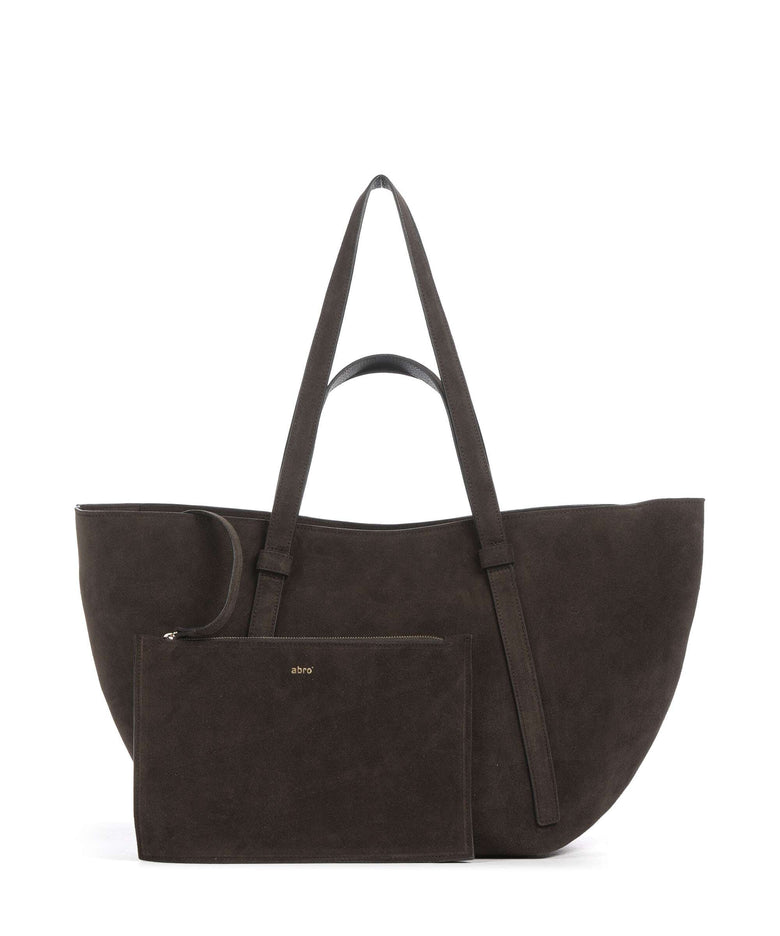 Abro Suede Cosmo Large Tote bag dark brown