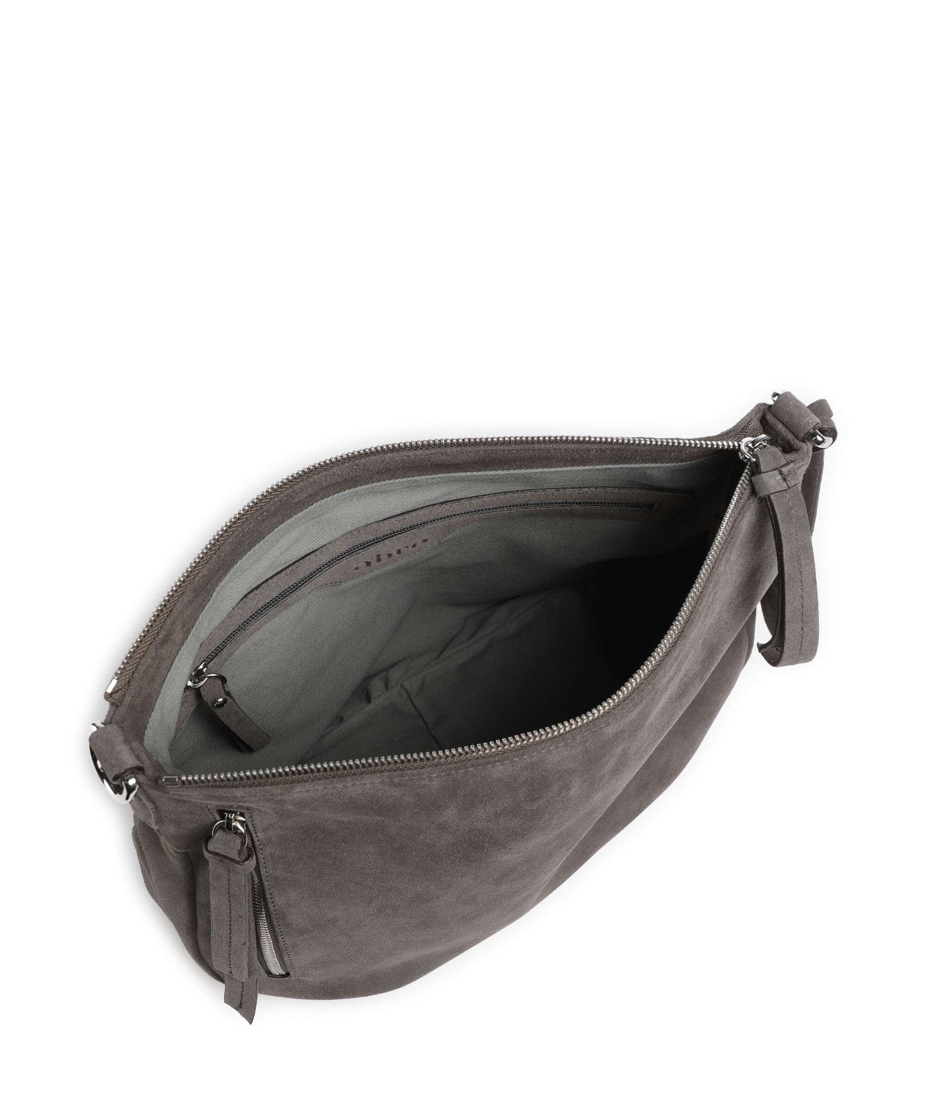 Abro Suede Juna Small Hobo bag grey