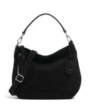 Abro Suede Juna Small Hobo bag black/nickel