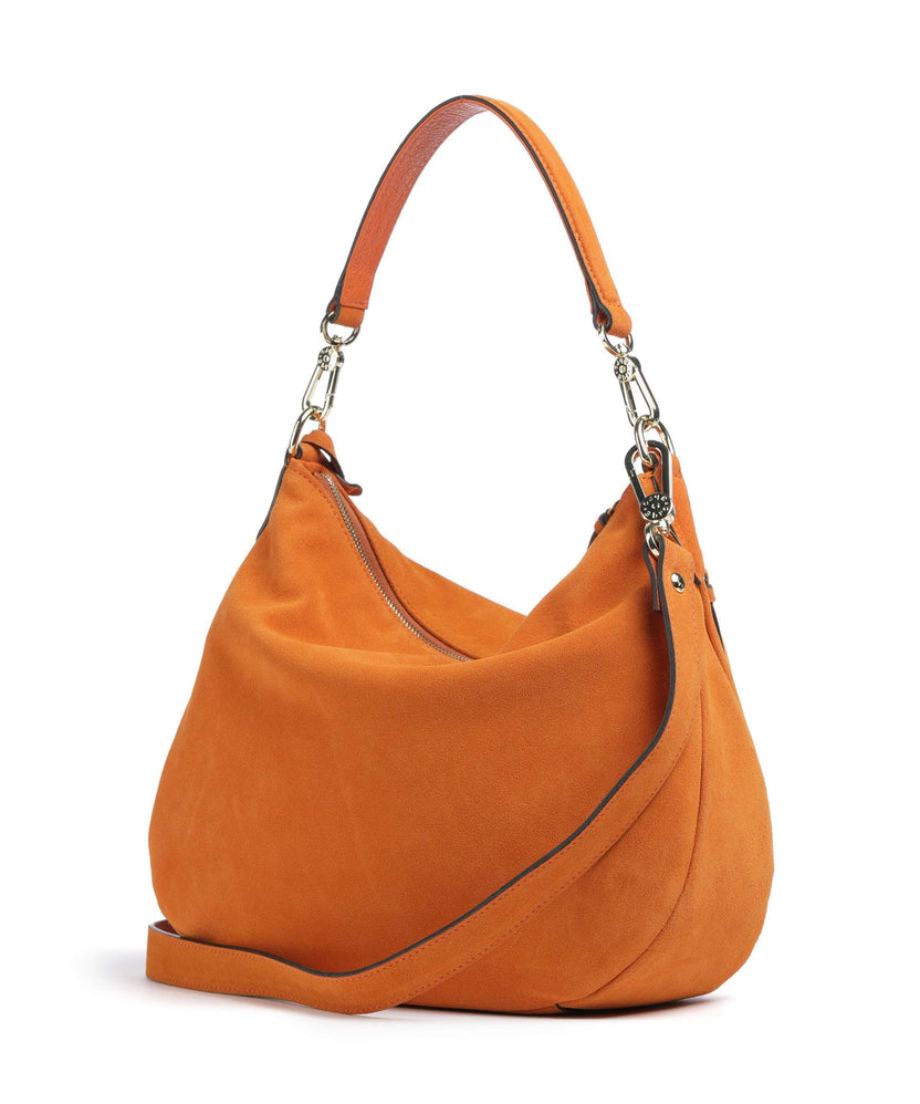 Abro Suede Juna Small Hobo bag orange