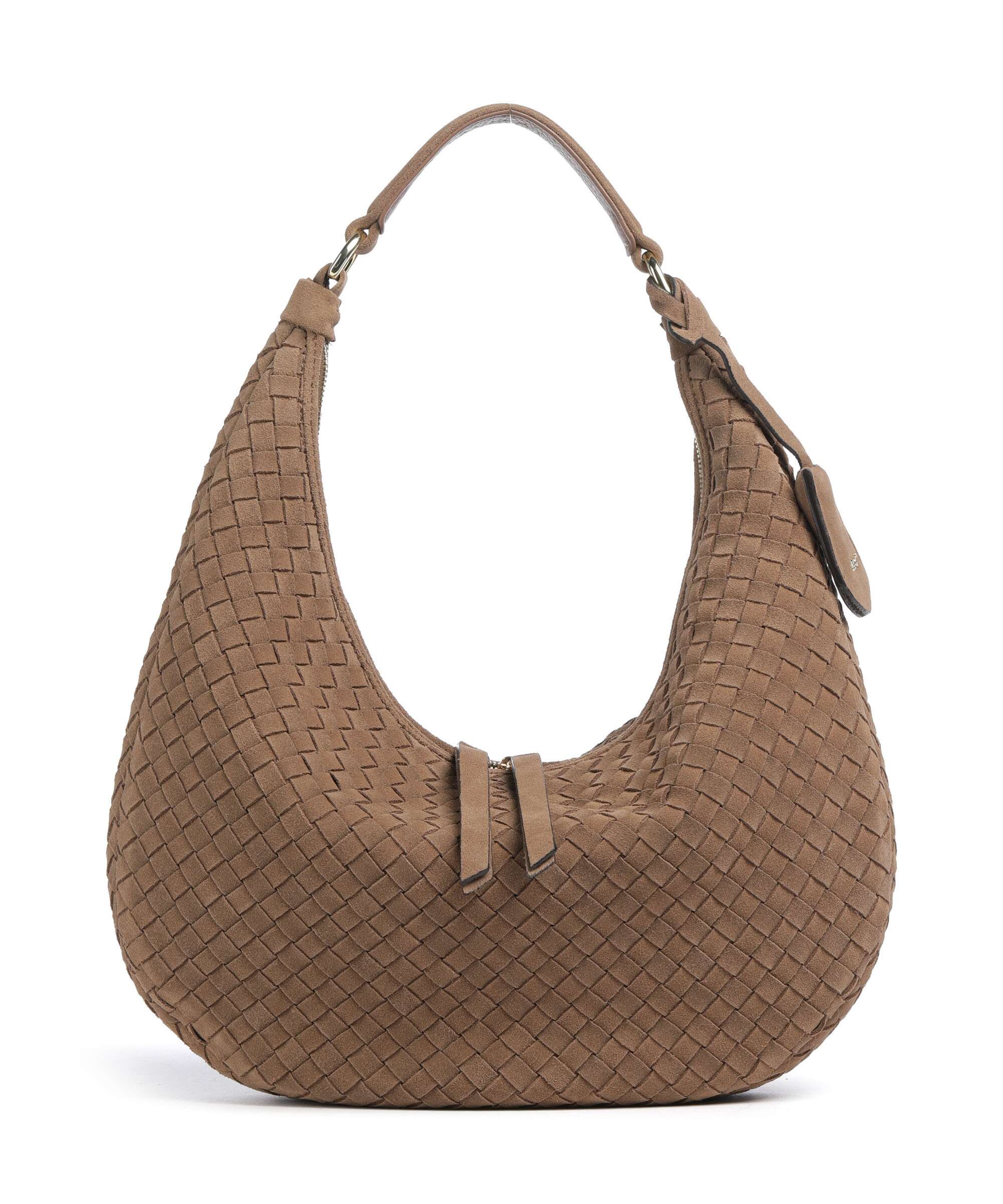 Abro Suede Weaving Nana Small Hobo bag camel