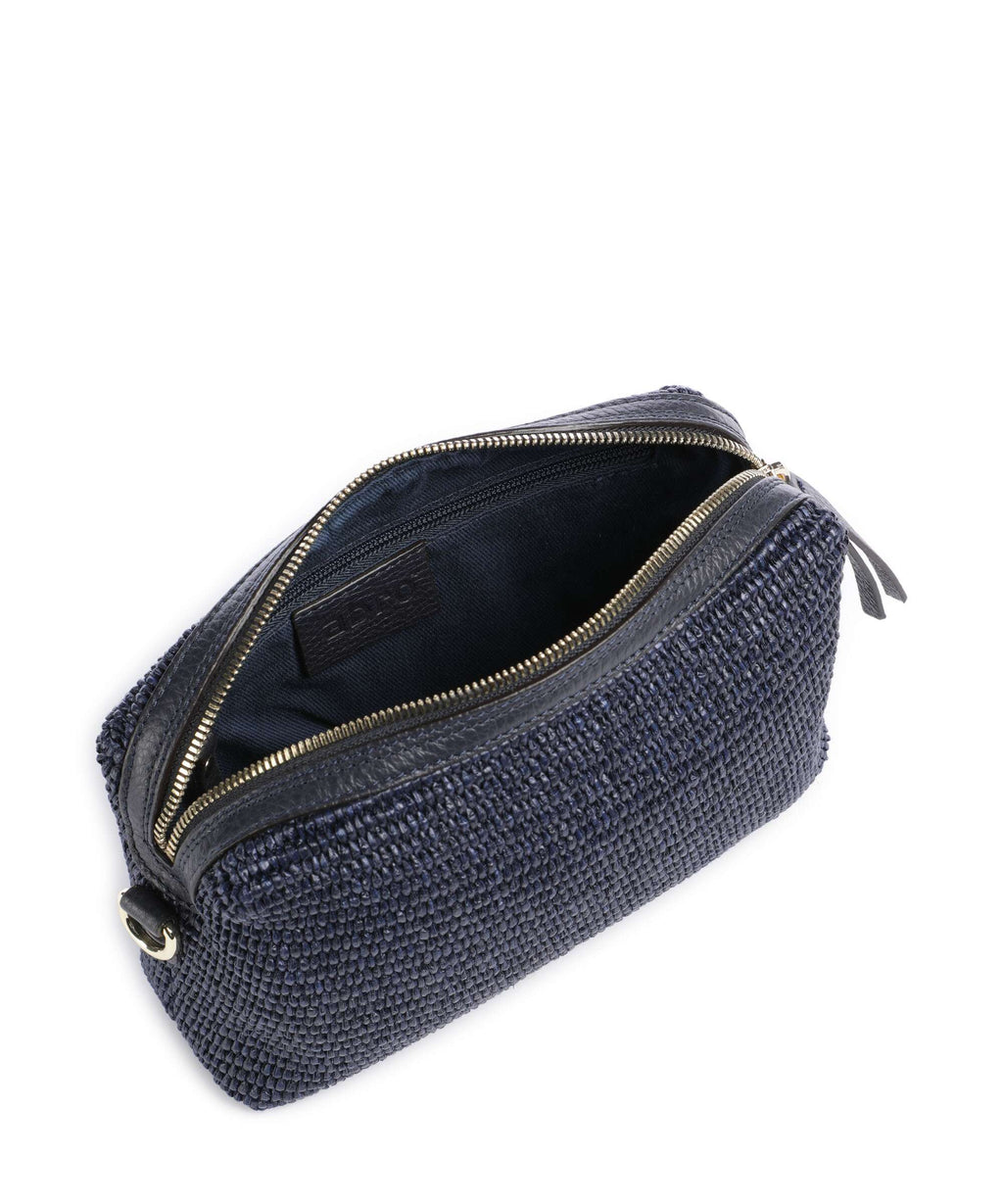 Abro Raffia Kaia Crossbody bag navy