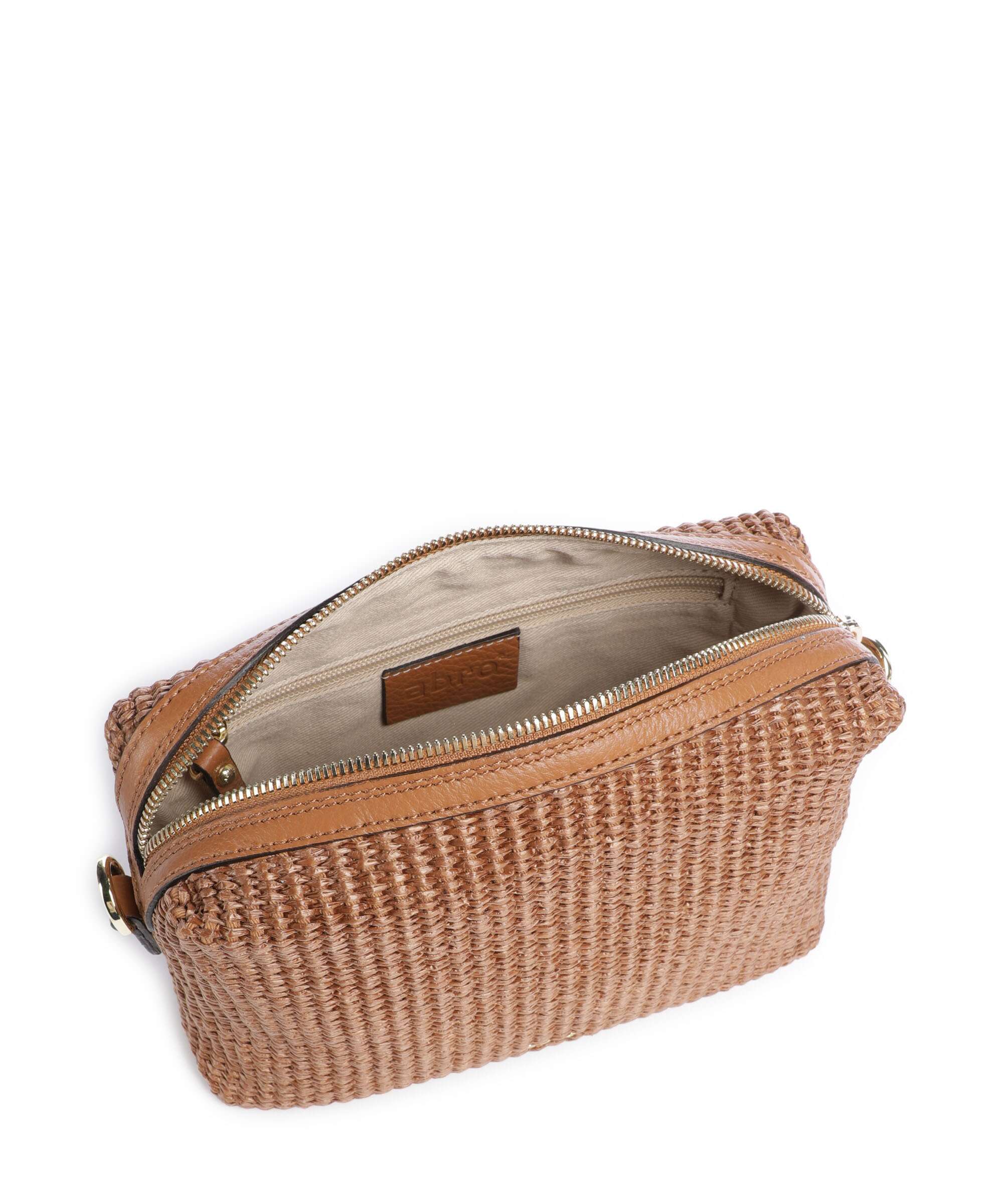 Abro Raffia Kaia Crossbody bag caramel/cognac