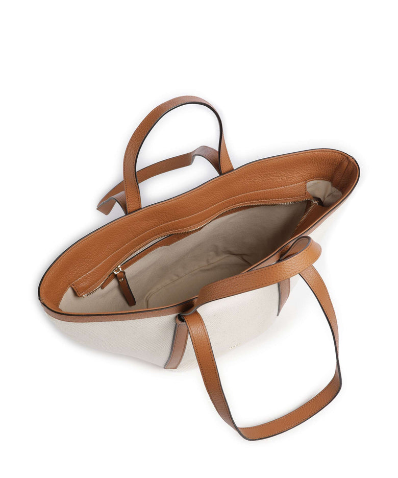 Abro Super Drill Cosmo Medium Tote bag ivory/cuoio