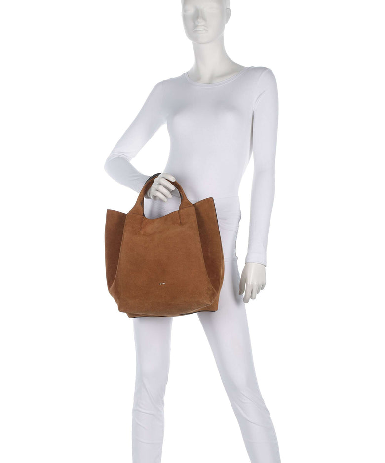 Abro Suede Essential Medium Handbag cuoio