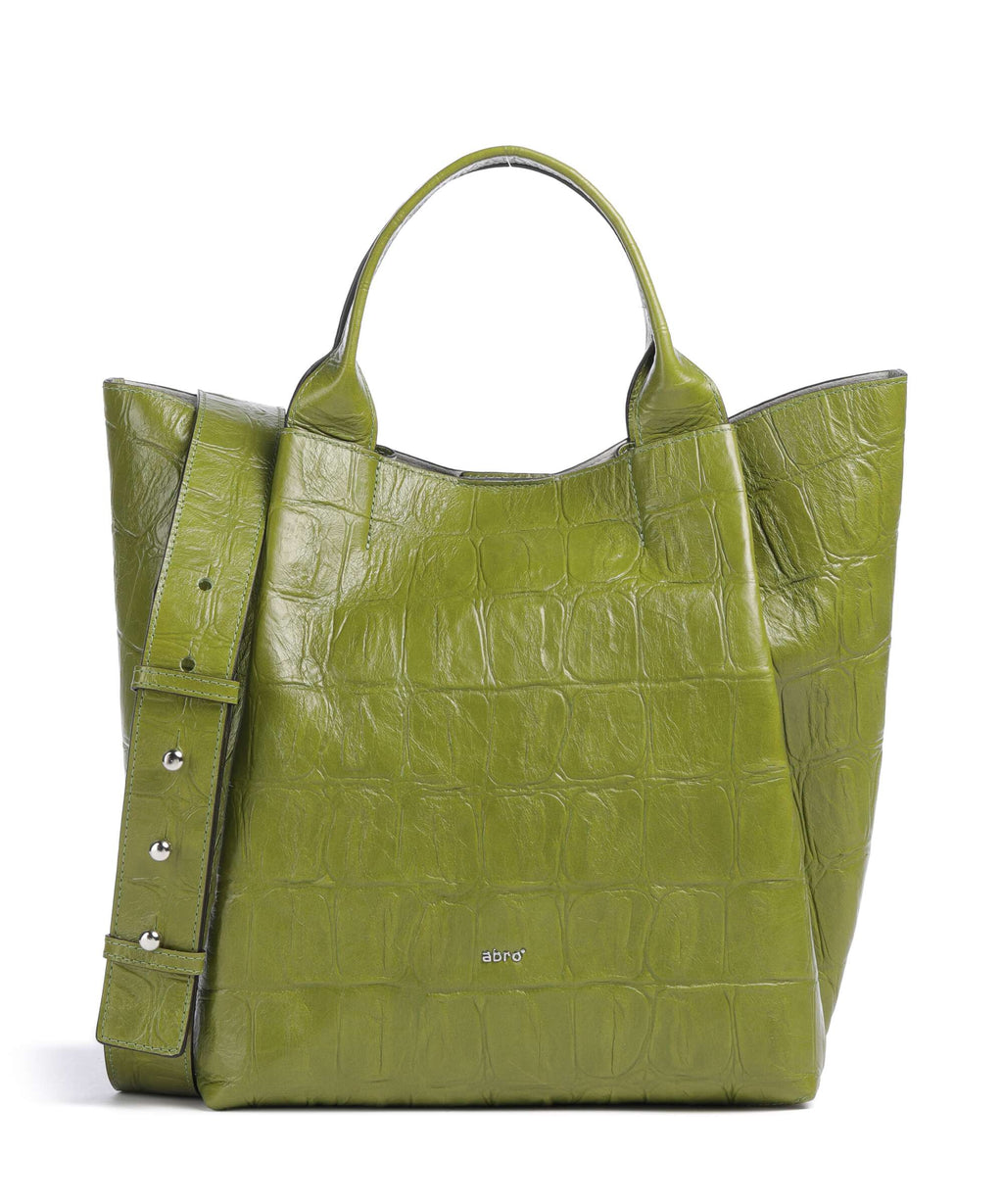 Abro Maxi Cocco Essential Medium Handbag lime