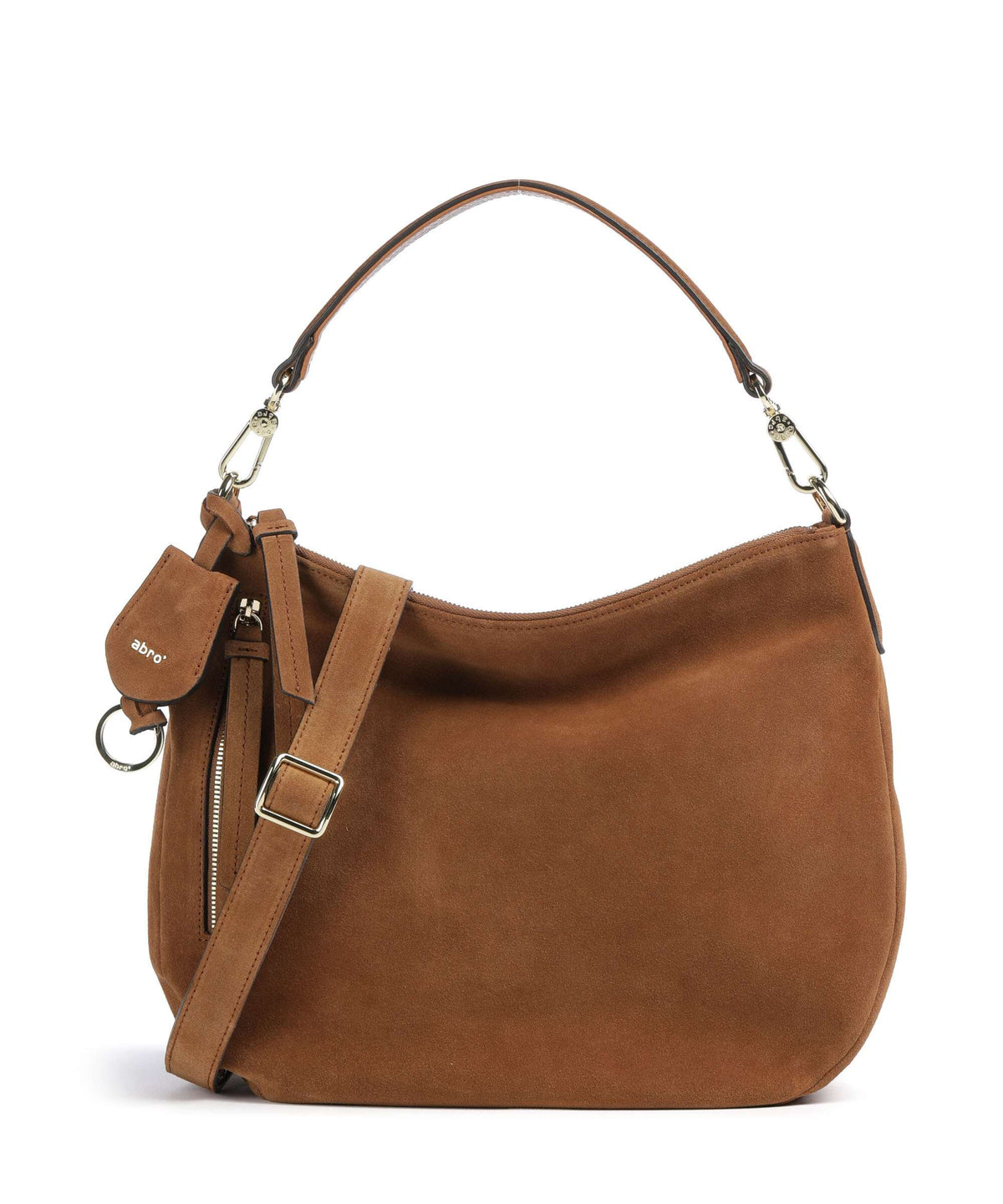 Abro Suede Juna Small Hobo bag cuoio