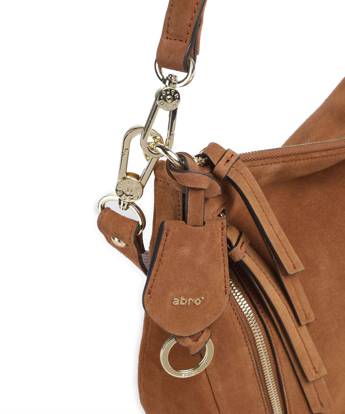 Abro Suede Juna Small Hobo bag cuoio