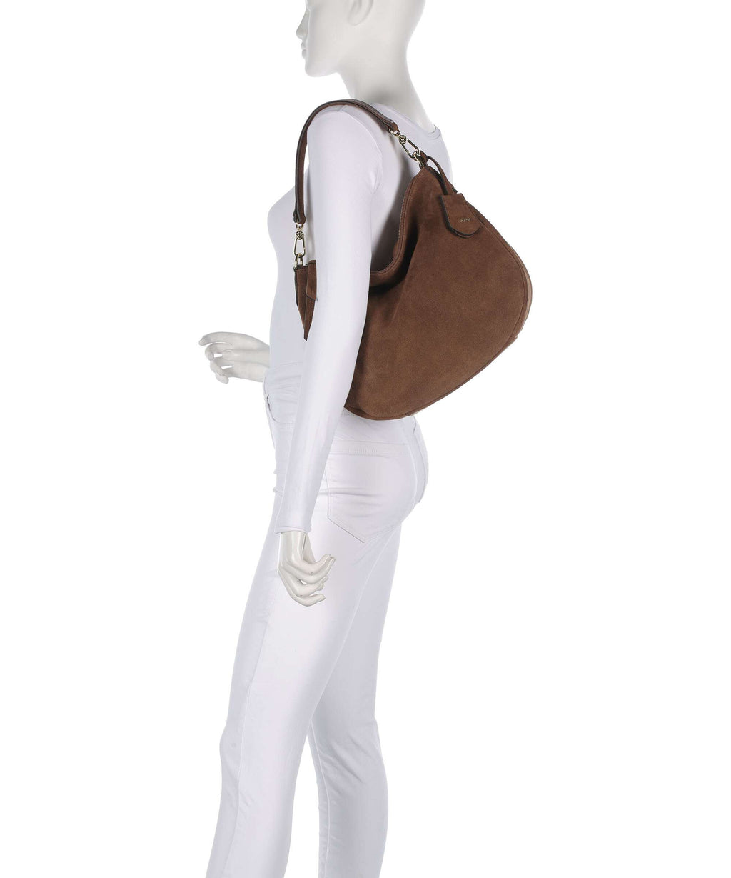 Abro Suede Juna Small Hobo bag wood