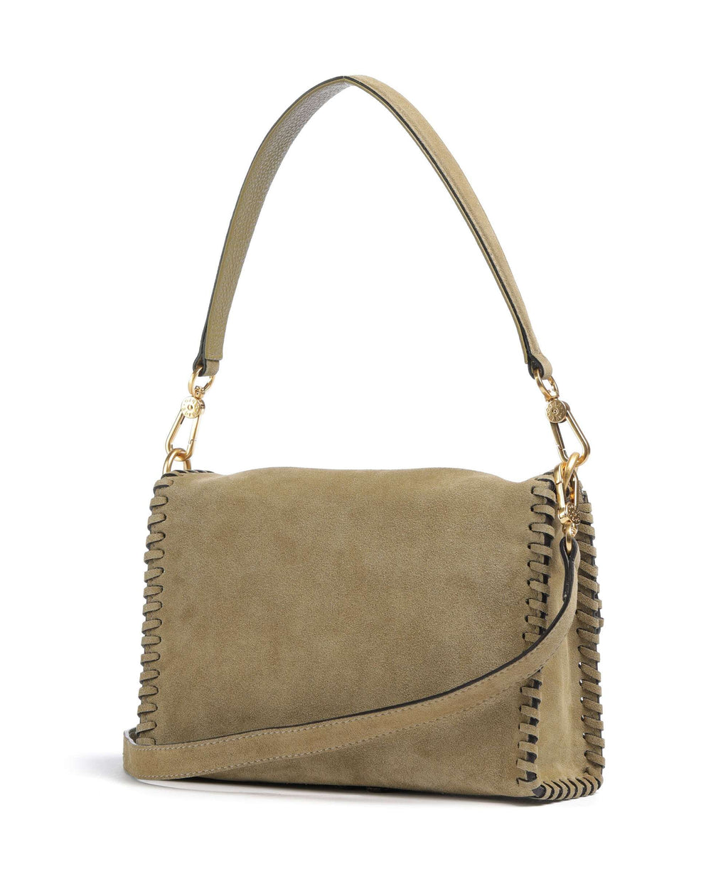 Abro Suede Temi Stitch Shoulder bag mud