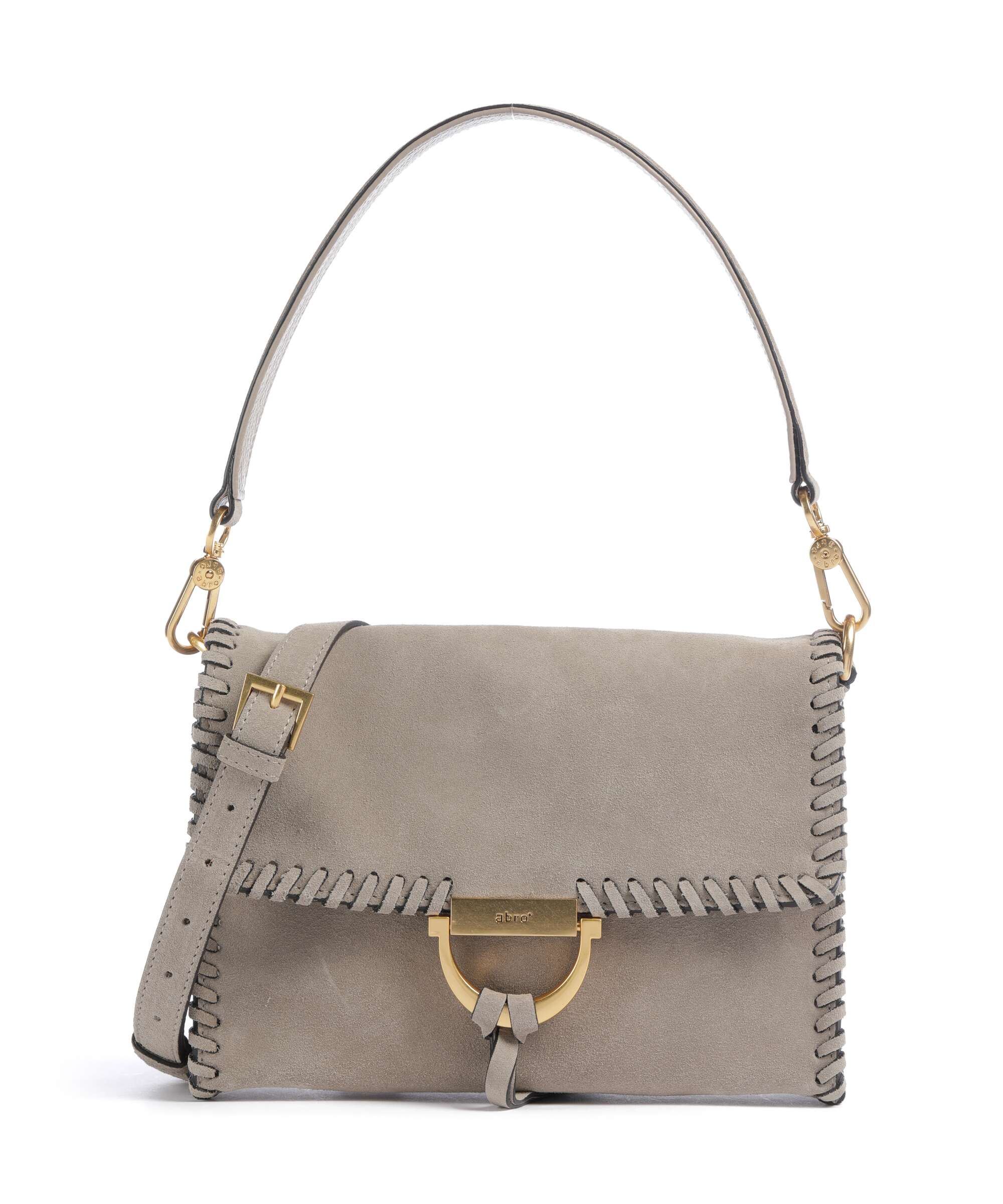 Abro Suede Temi Stitch Shoulder bag siena