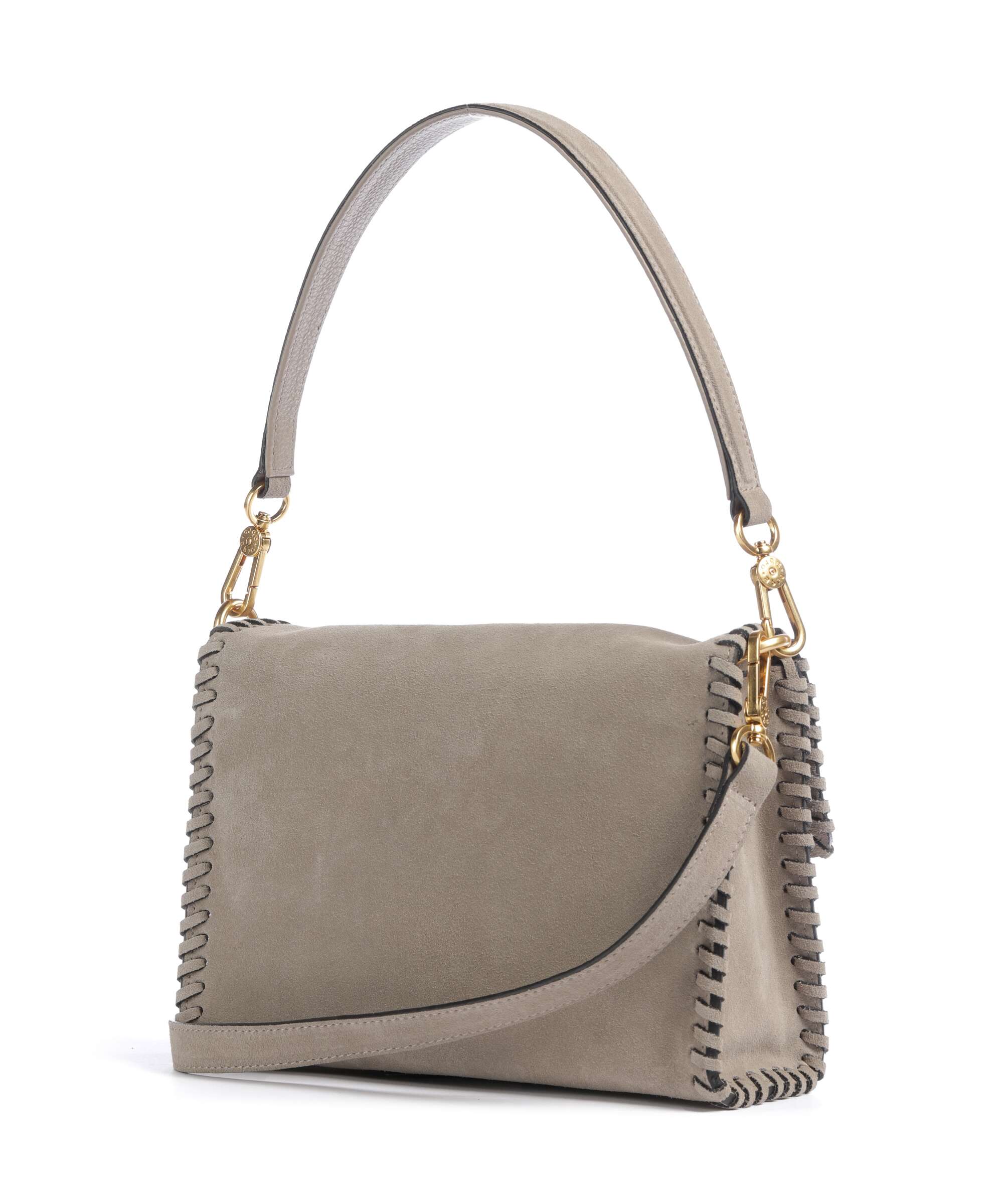 Abro Suede Temi Stitch Shoulder bag siena