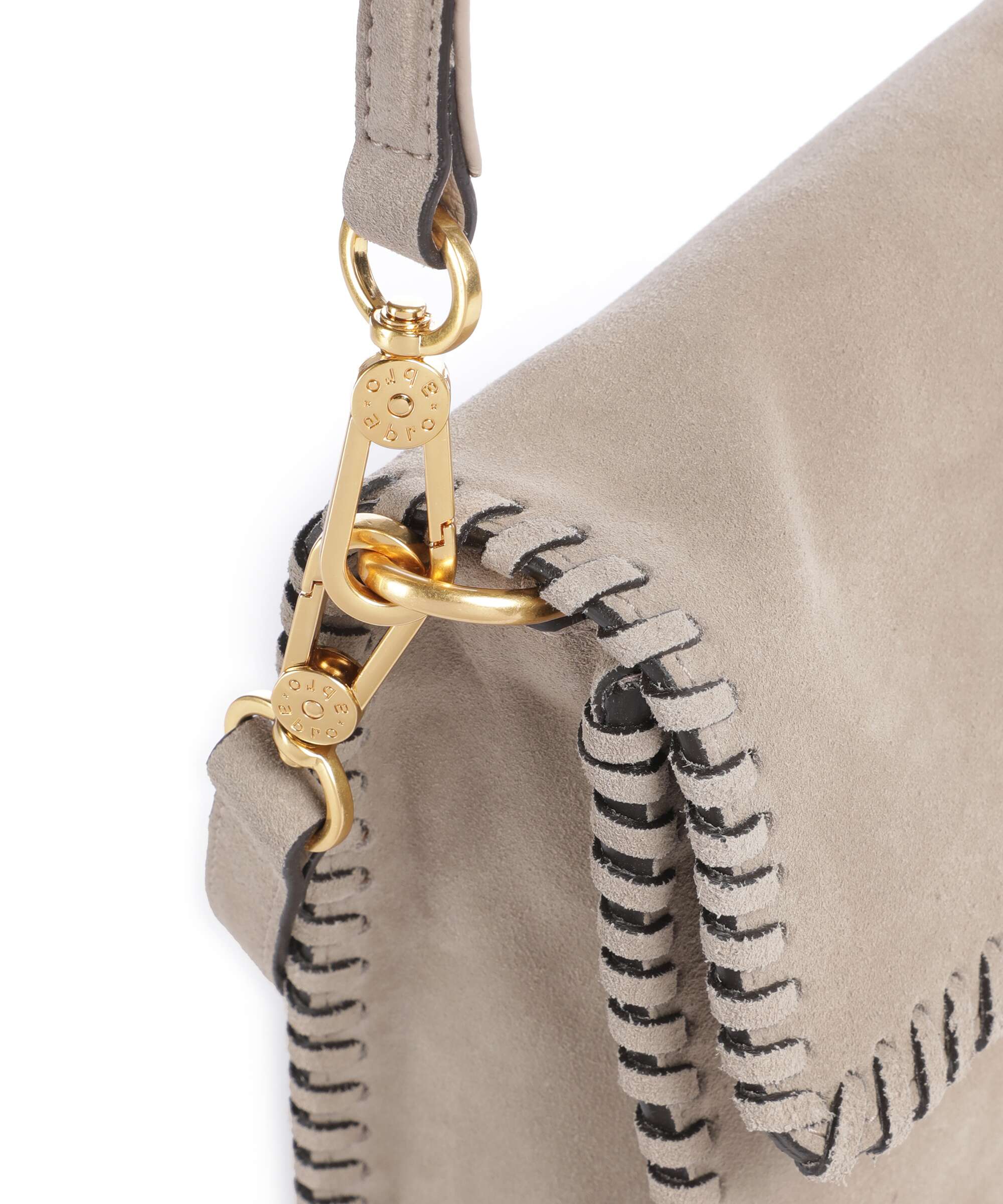 Abro Suede Temi Stitch Shoulder bag siena