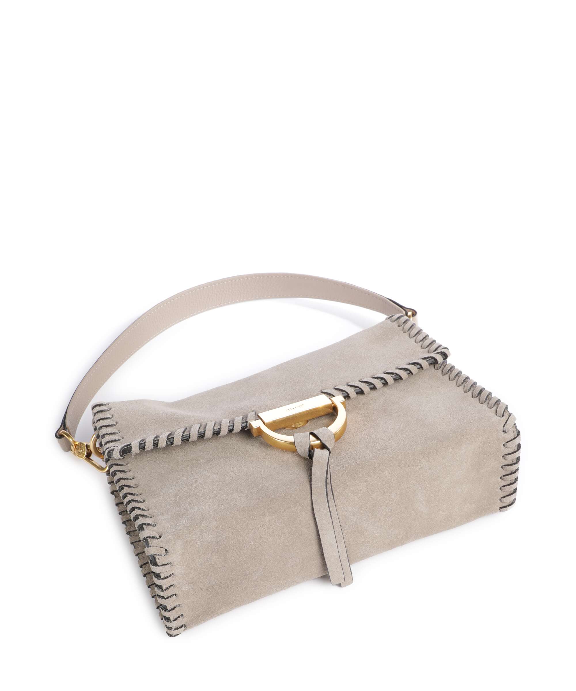 Abro Suede Temi Stitch Shoulder bag siena