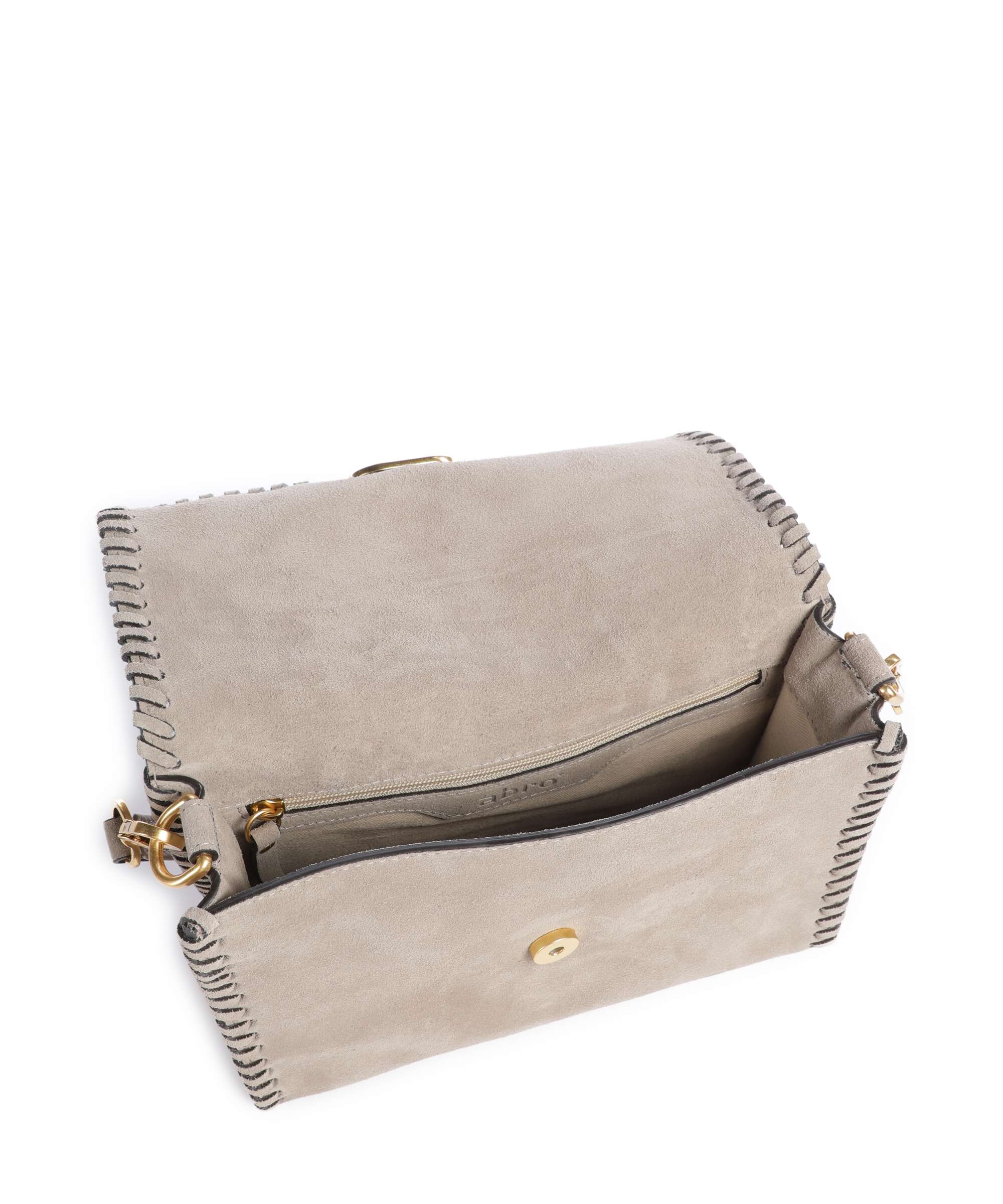 Abro Suede Temi Stitch Shoulder bag siena