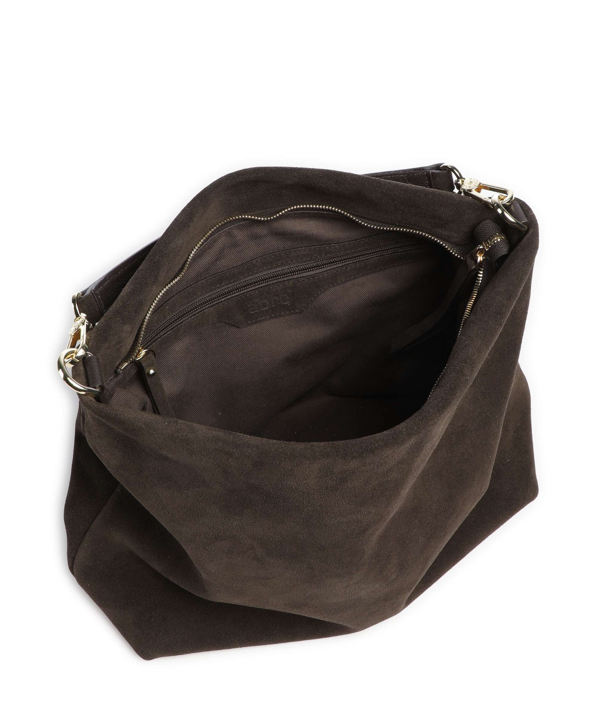 Abro Suede Kaia Hobo bag dark brown