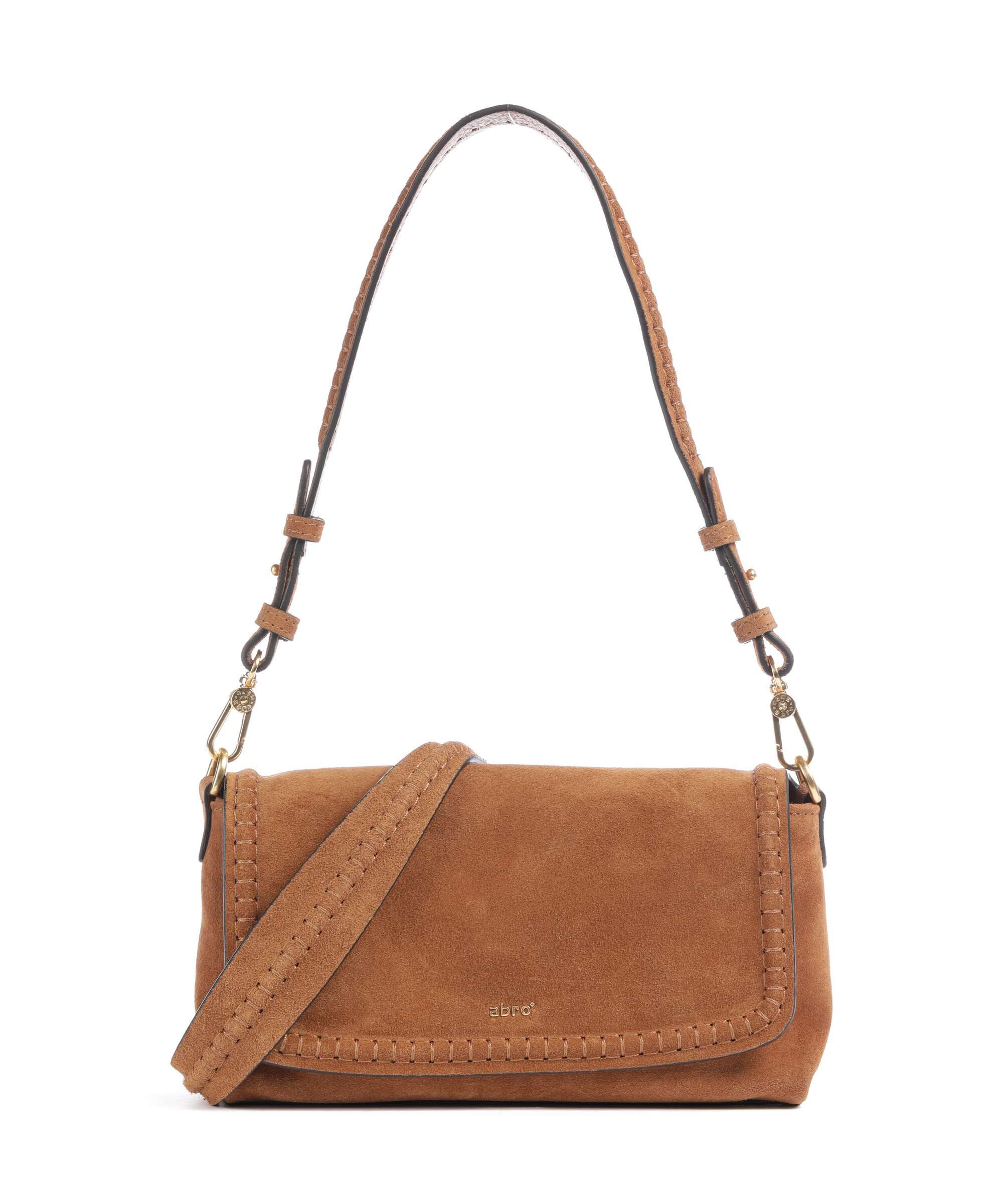 Abro Suede Signature Shoulder bag cuoio