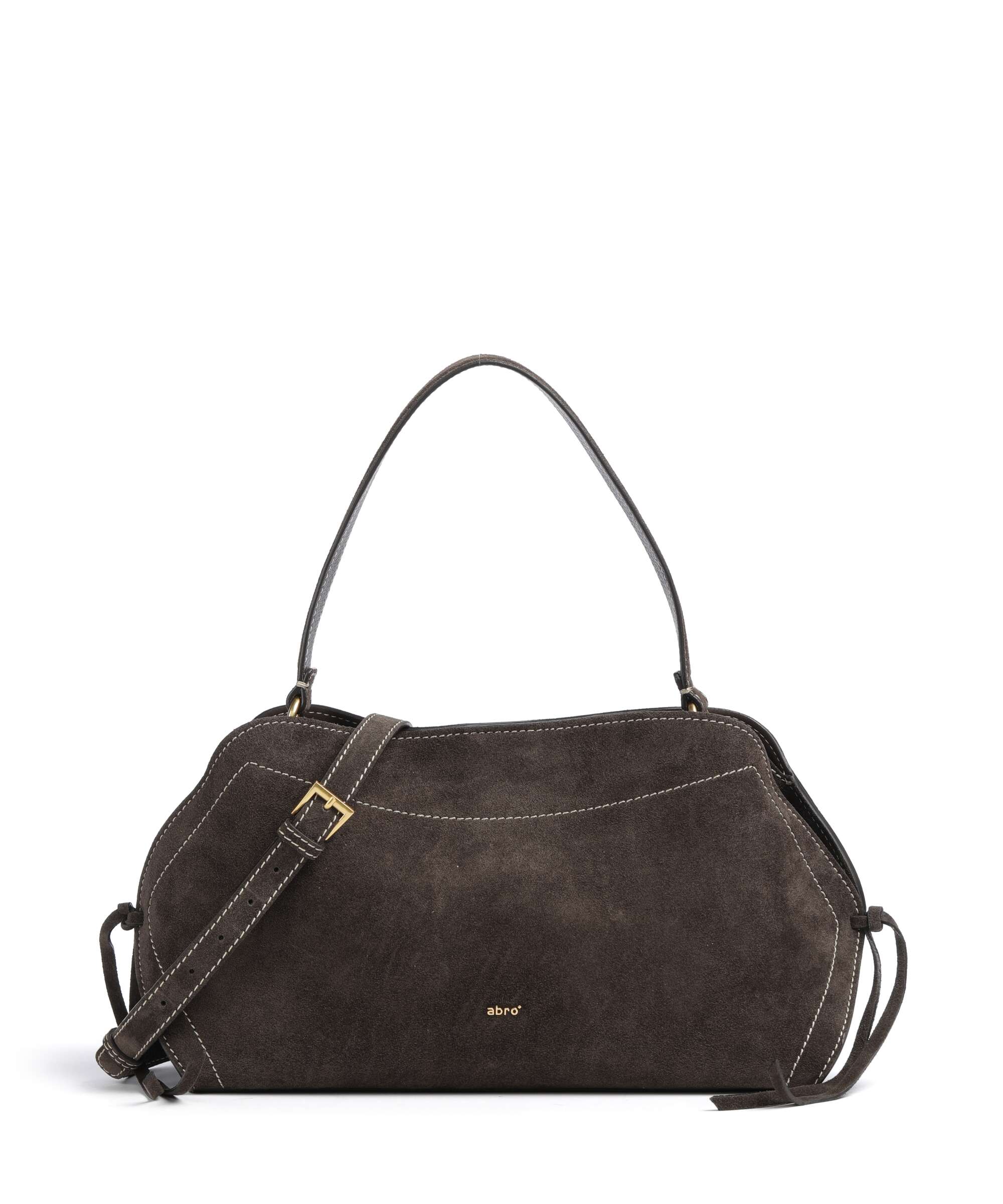 Abro Suede Necessity Small Shoulder bag dark brown