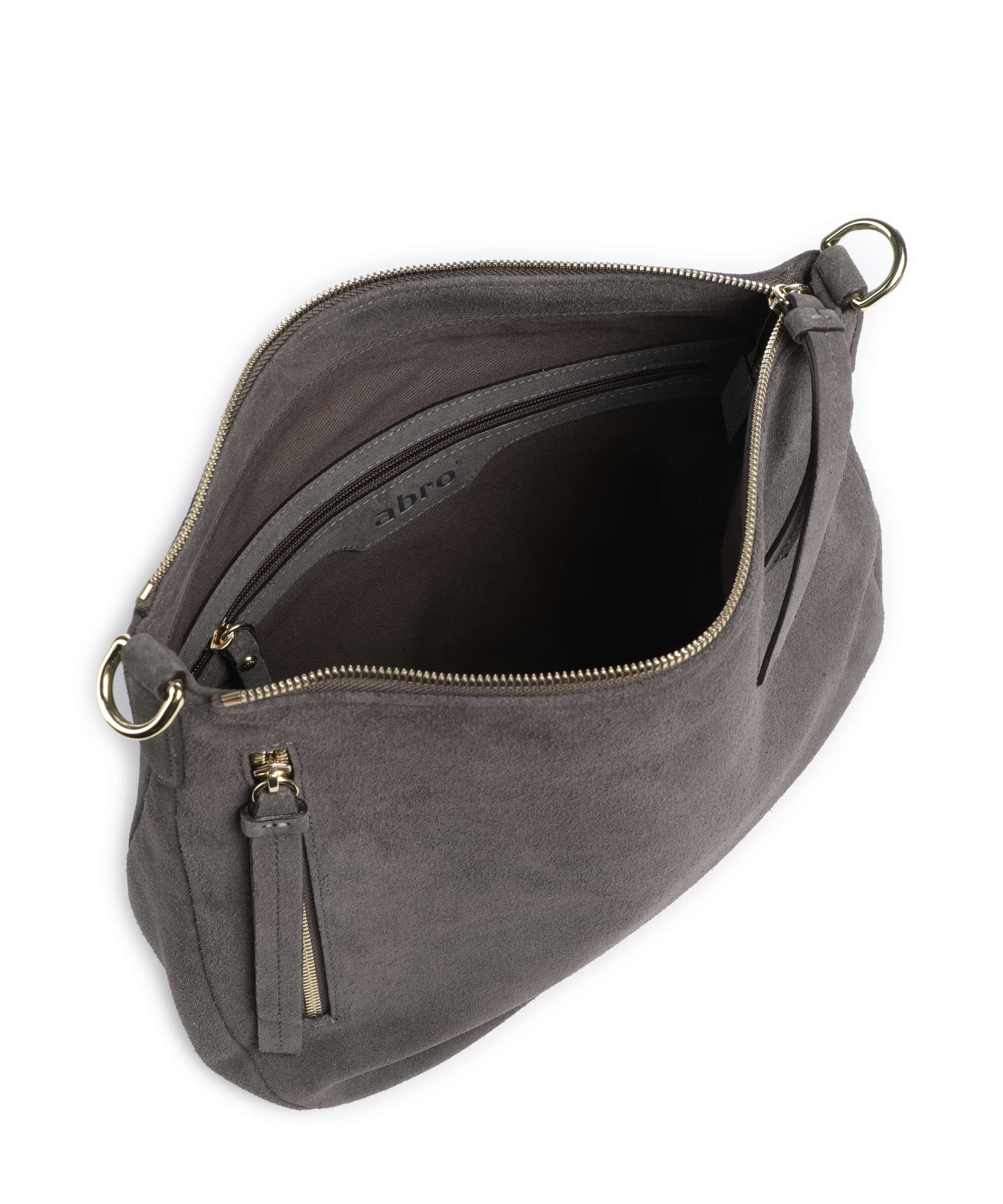 Abro Suede Juna Small Hobo bag grey