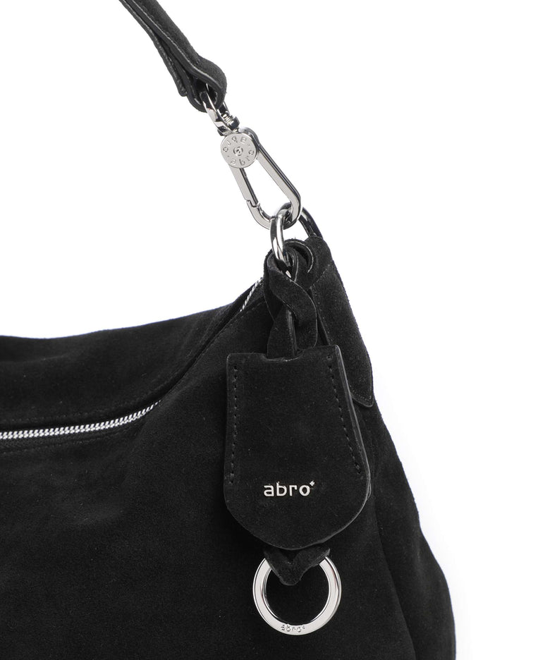 Abro Suede Juna Small Hobo bag black/nickel