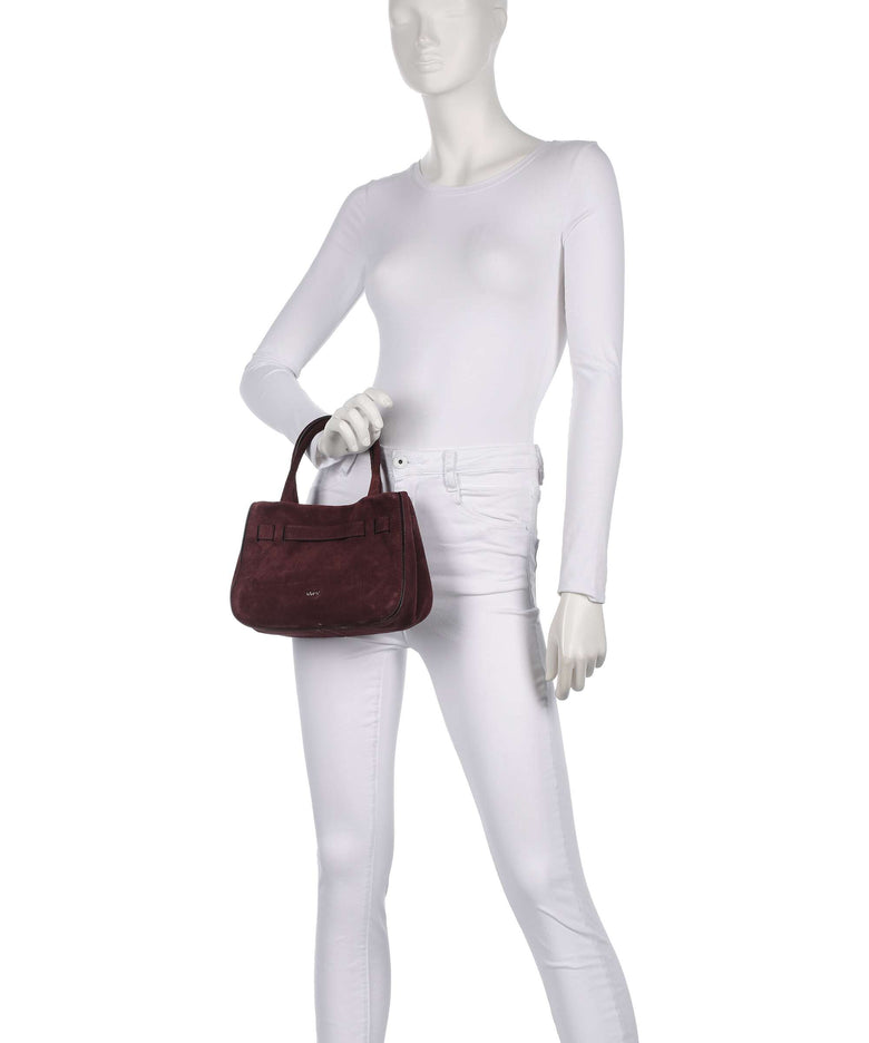 Abro Suede Jill Handbag burgundy