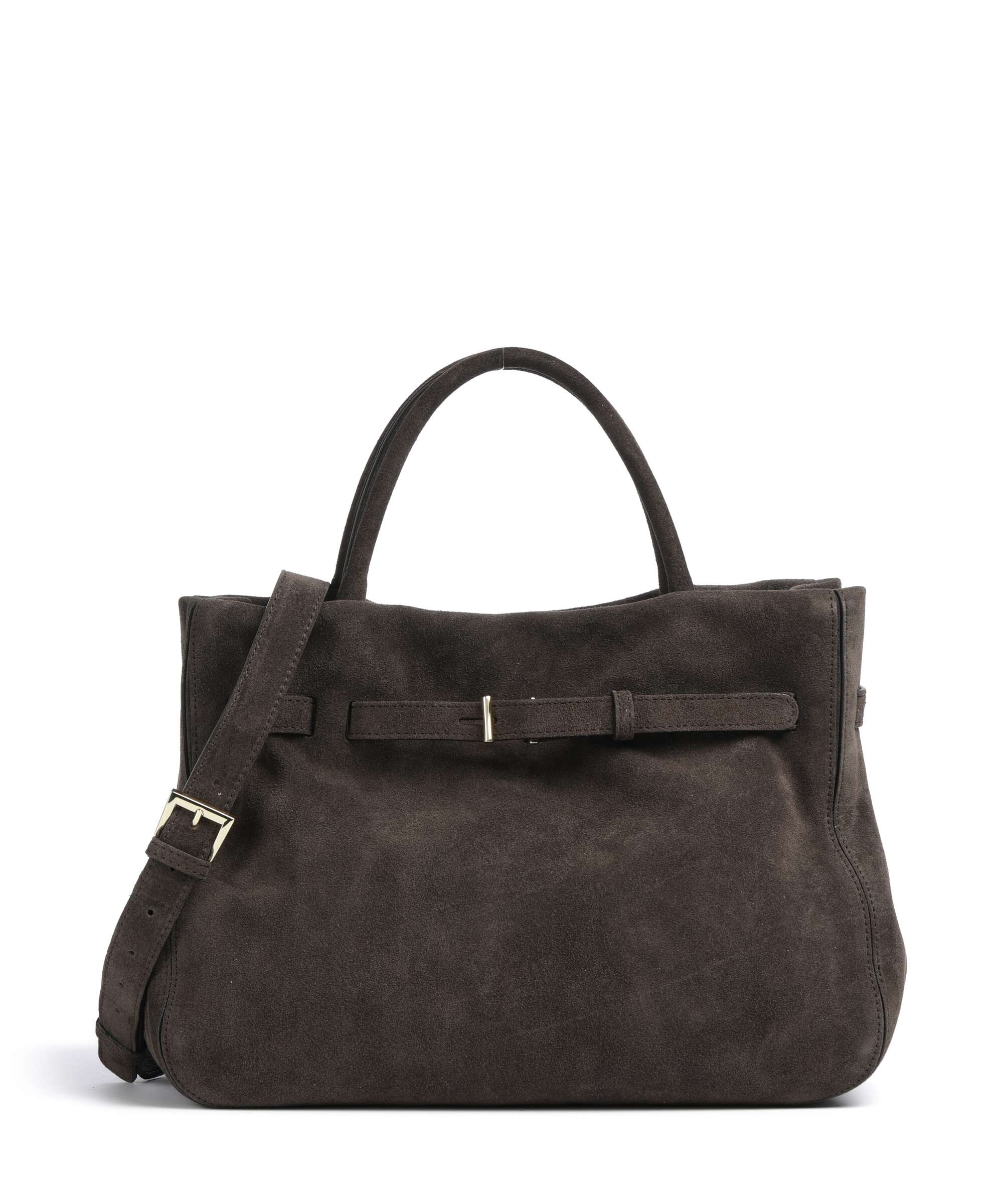 Abro Suede Jill Handbag dark brown