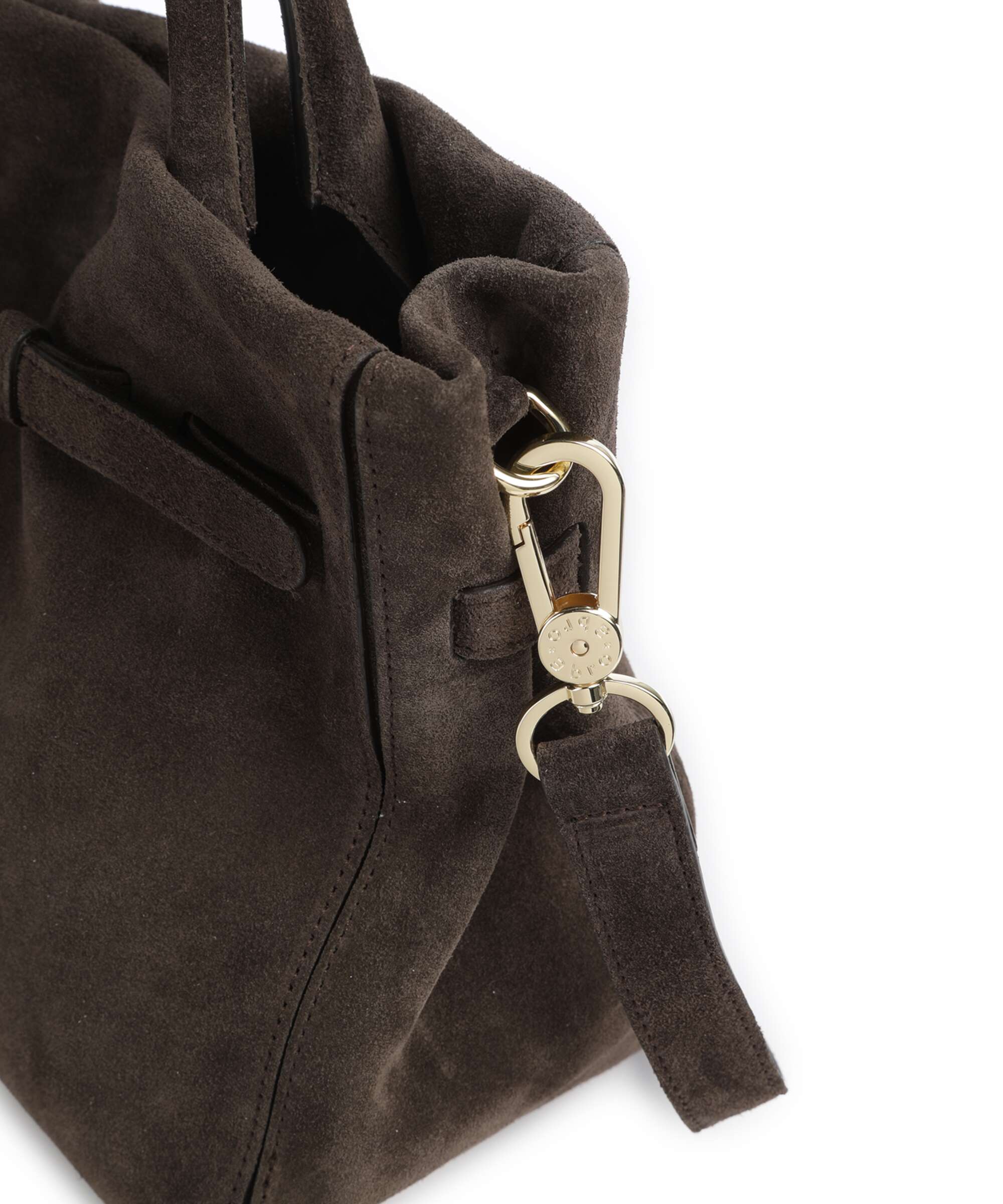 Abro Suede Jill Handbag dark brown