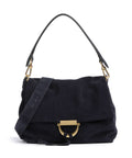 Abro Suede Temi Medium Shoulder bag navy