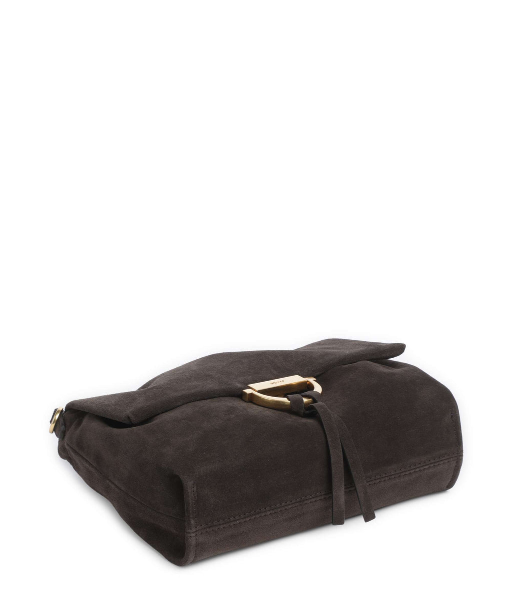 Abro Suede Temi Medium Shoulder bag dark brown