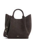 Abro Suede Essential Small Handbag dark brown