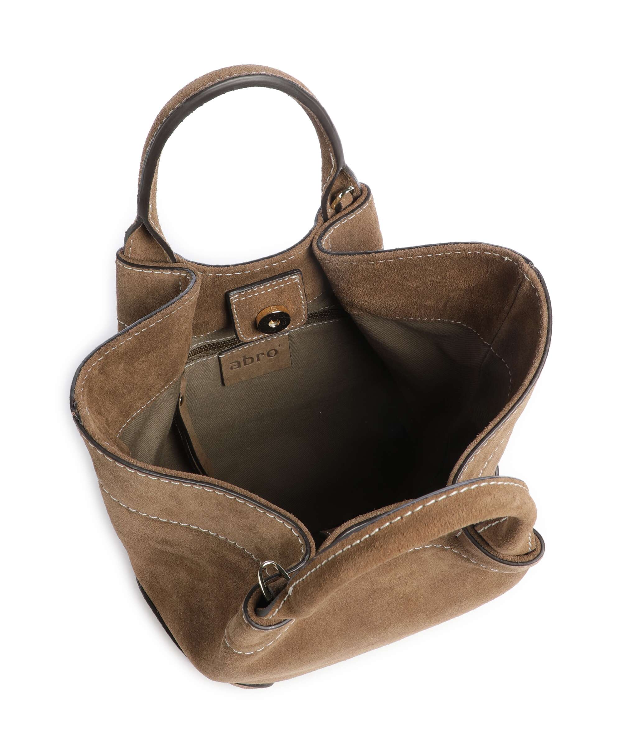Abro Suede Essential Small Handbag khaki