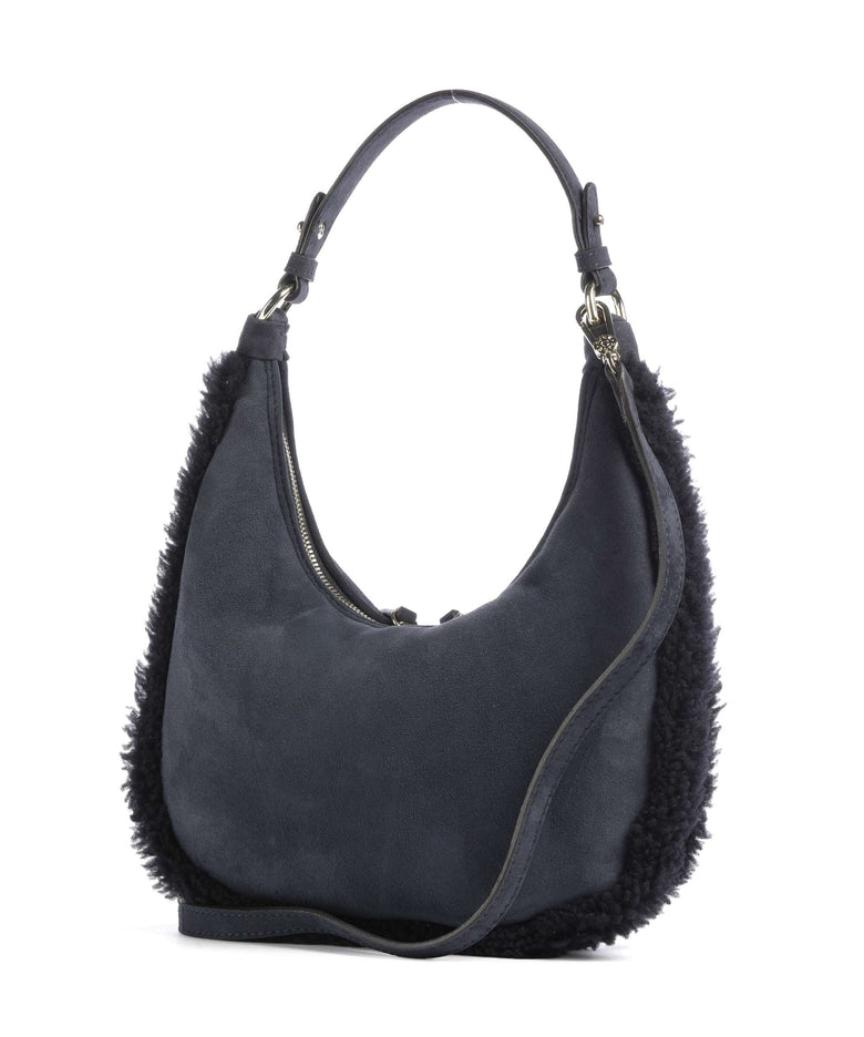 Abro Shearling Nana Mini Hobo bag navy