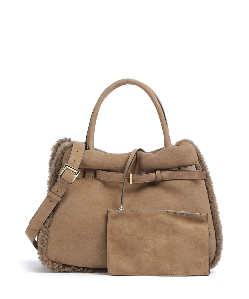 Abro Shearling Jill Handbag cappuccino