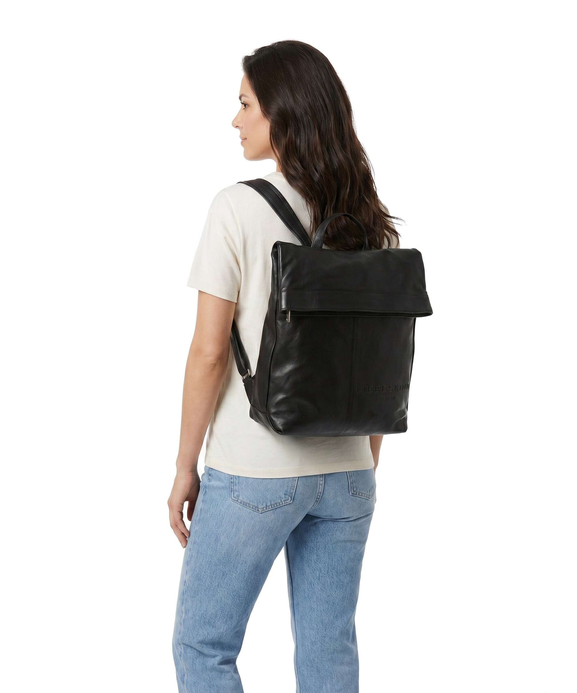Liebeskind Elvira Sheep Natural L Rolltop backpack black