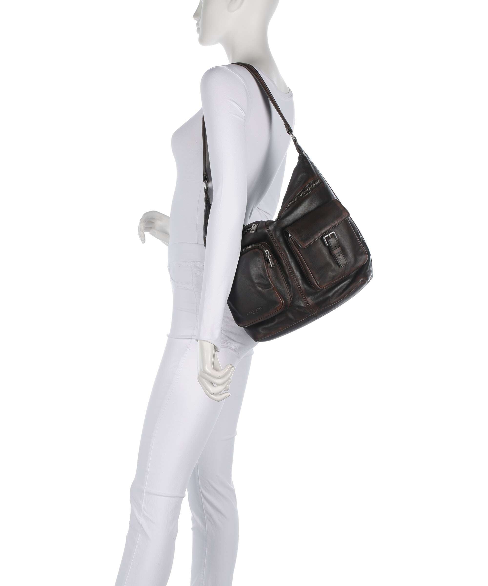 Liebeskind Andrea Lamb Snowcem M Hobo bag roasted coconut