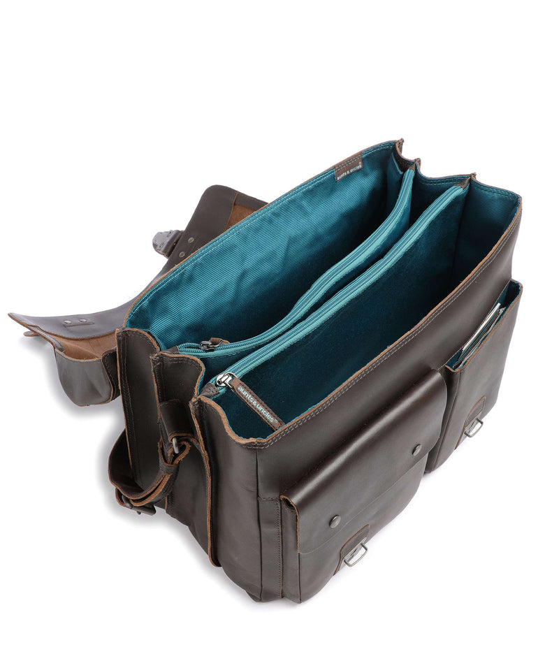 Aunts & Uncles Hunter Big Finn Briefcase vintage brown