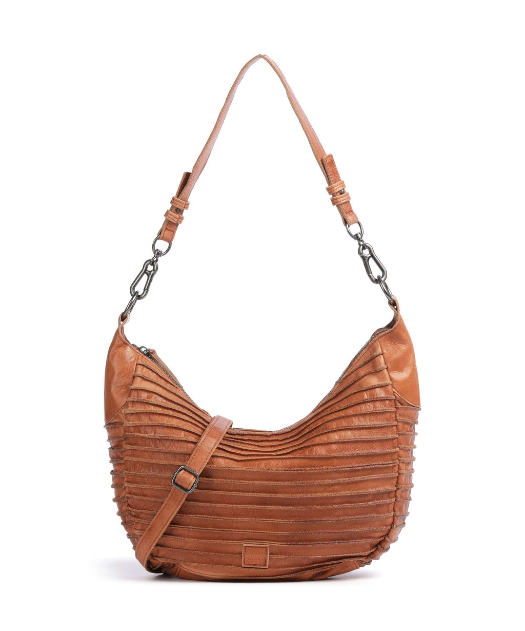 FredsBruder Riffel Flowow Hobo bag dark caramel