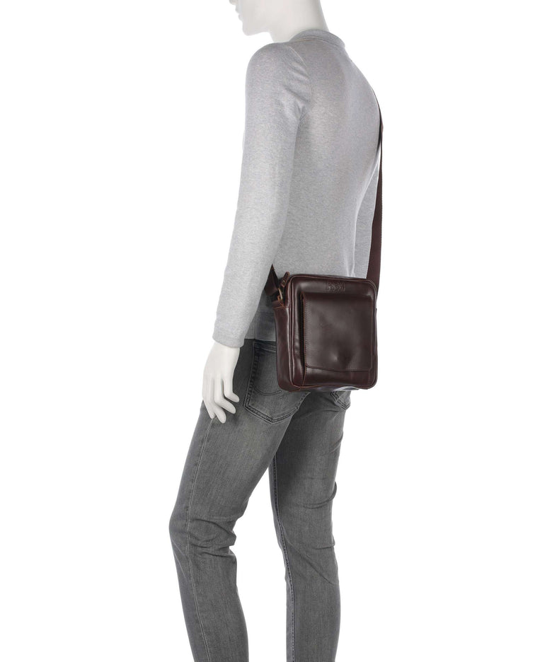 Buckle & Seam Crazy Horse Collector Crossbody bag brown