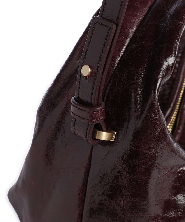 Les Visionnaires Greta Icon Crikle Mini Handbag bordeaux red