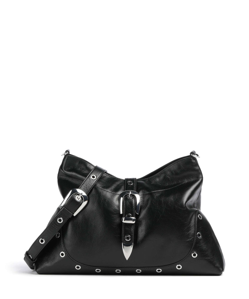 Les Visionnaires Elisa Rivet Glossy Hobo bag black