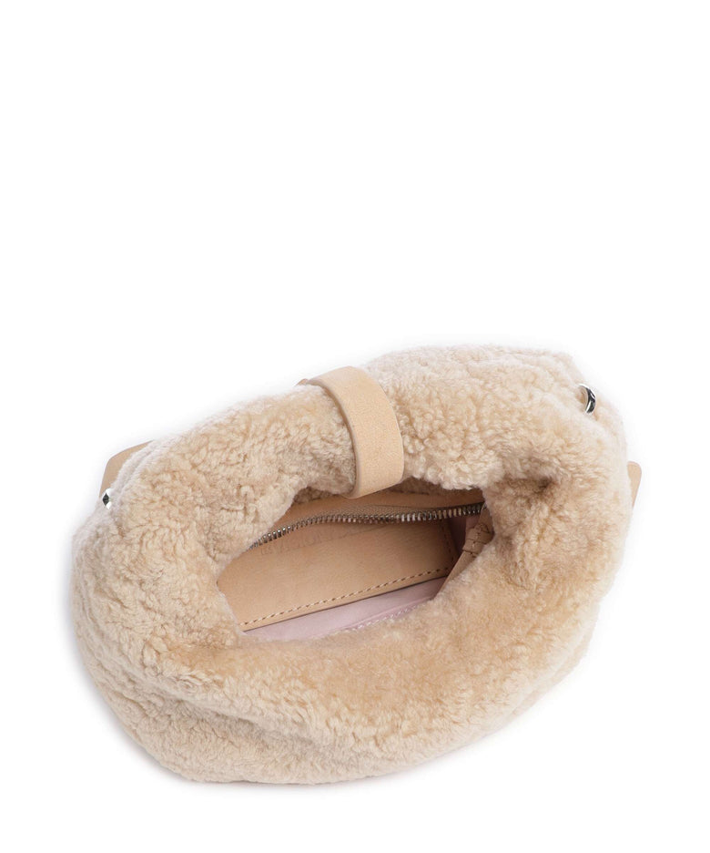Les Visionnaires Greta Teddy Micro Crossbody bag milky beige