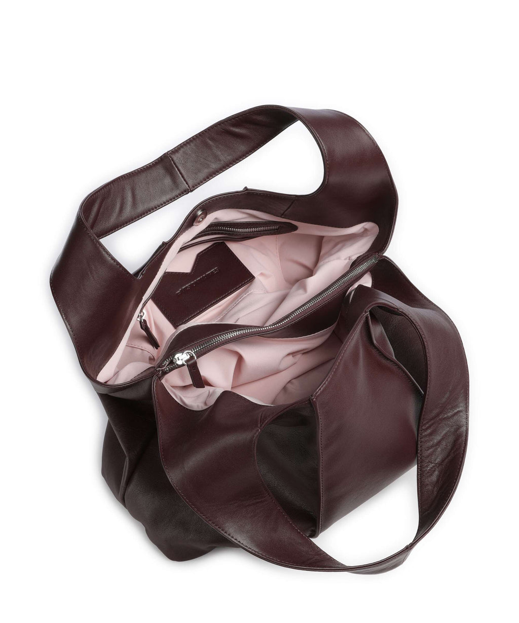 Les Visionnaires Paz Essential Silky Hobo bag aubergine