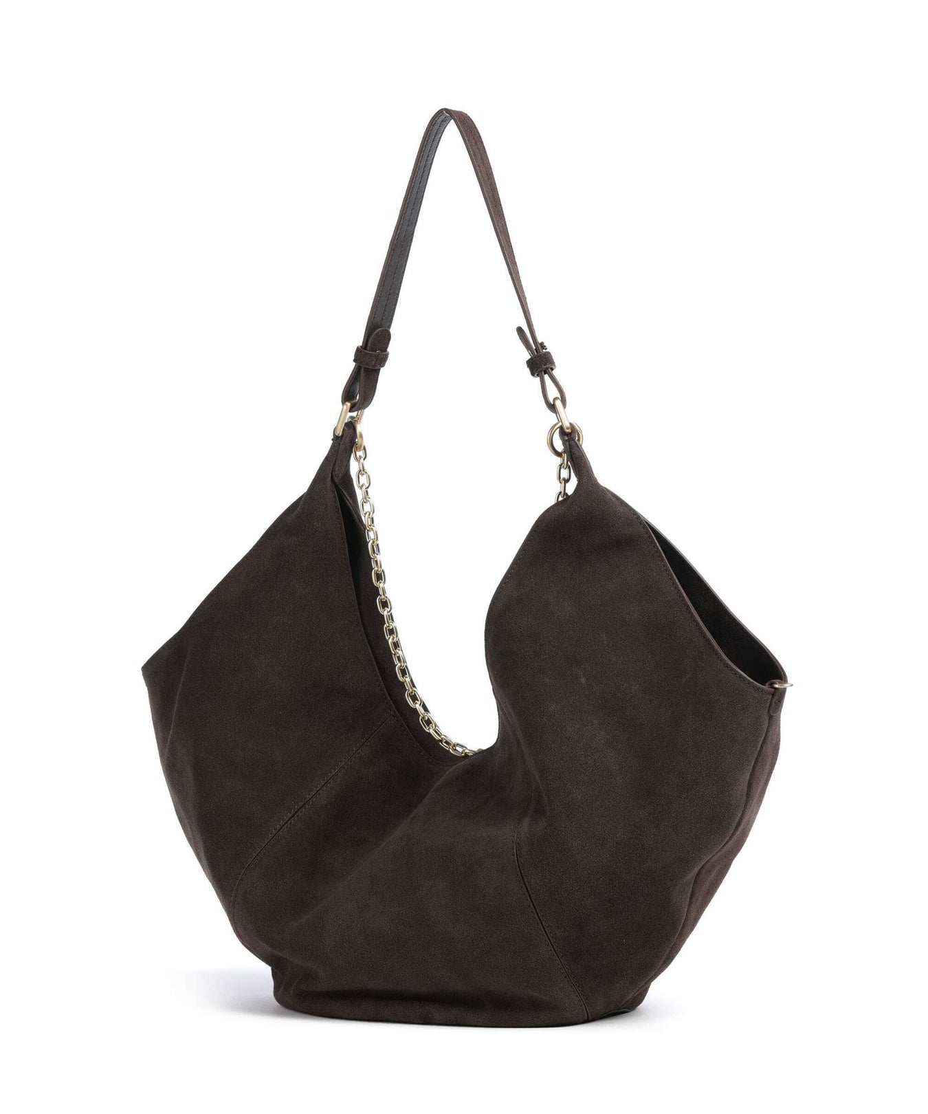 Les Visionnaires Amelie Cozy Chain Hobo bag dark brown