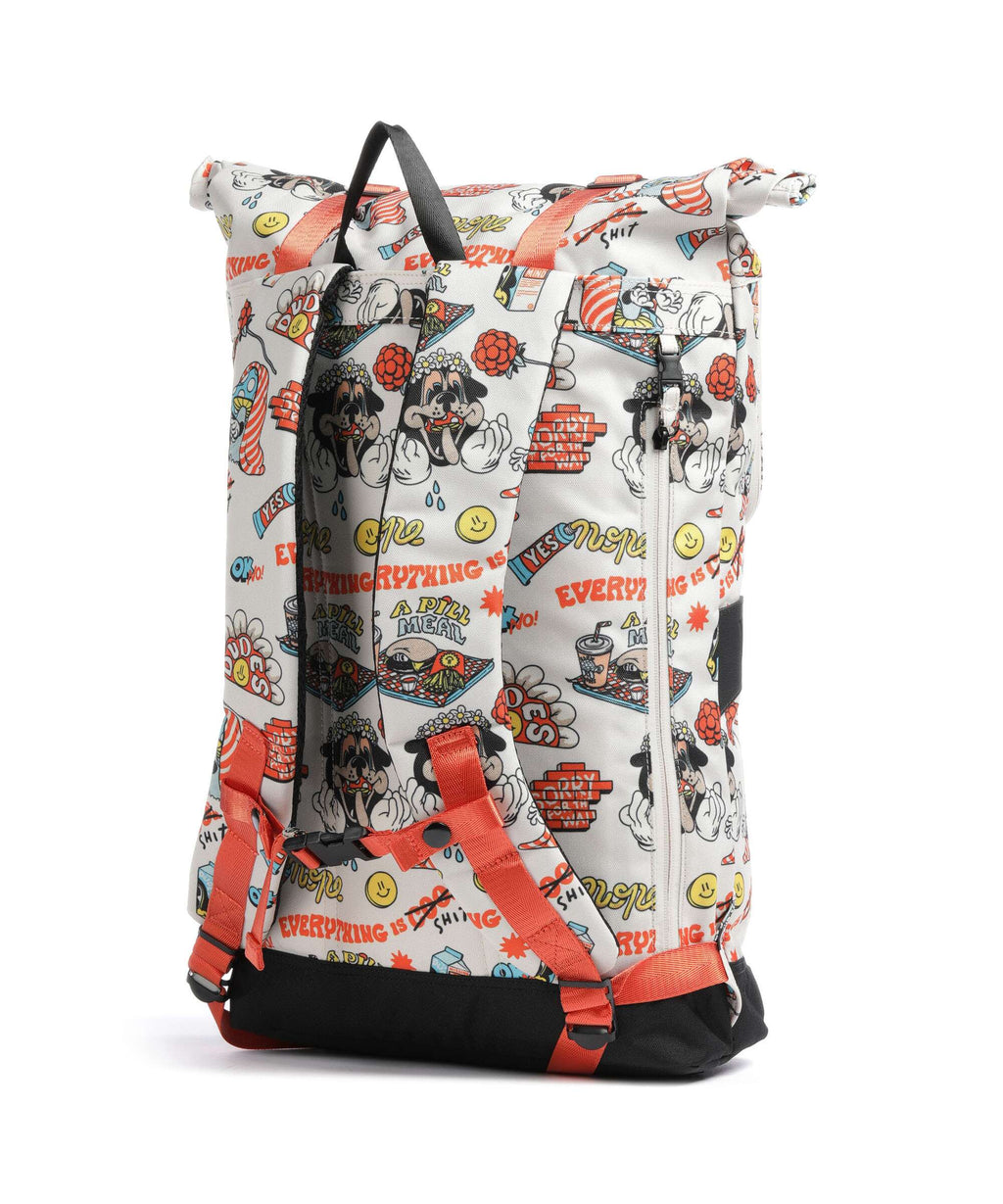 Doughnut The Dudes Christopher Dark Rolltop backpack print