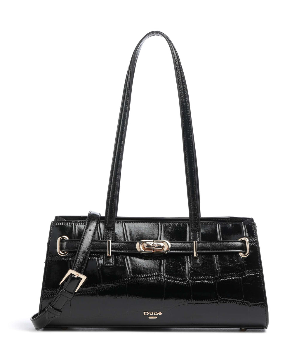 Dune London Depend Shoulder bag black croc