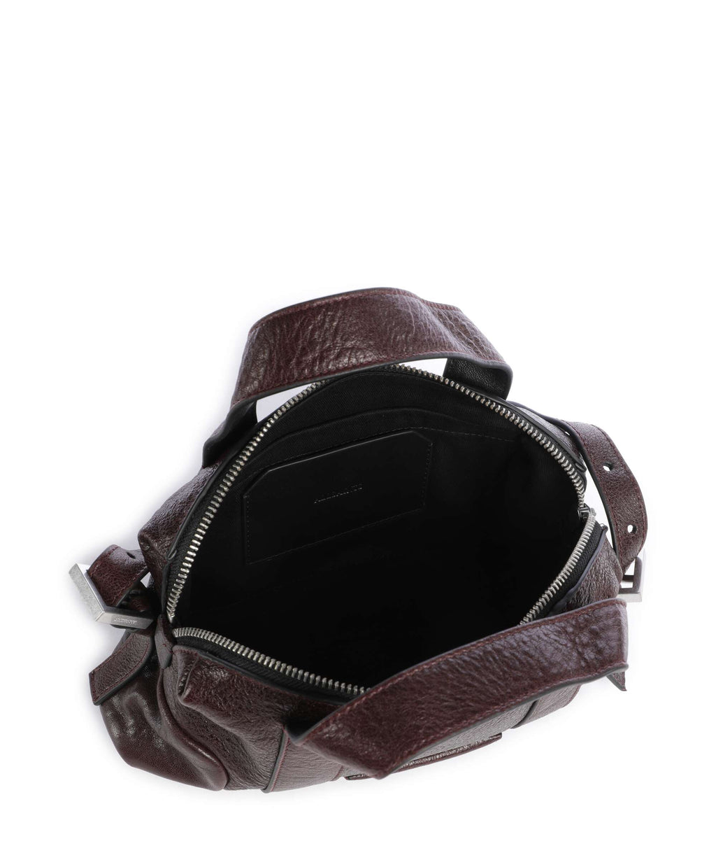 AllSaints Ares Compact Crossbody bag burnt umber red/silver